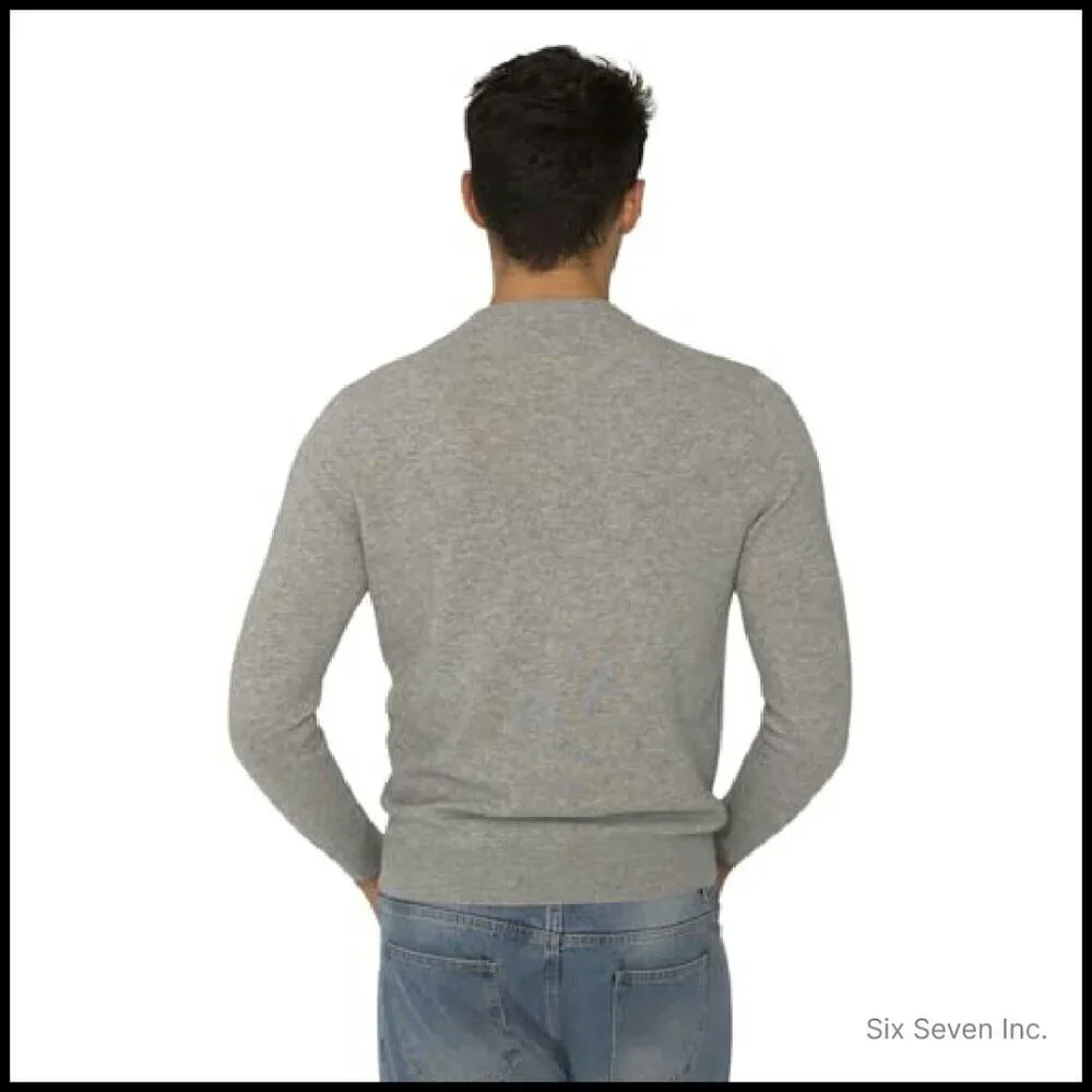 Men's Cashmere Crew Neck Sweater Classic Elegant Lightweight Luxury Pullover